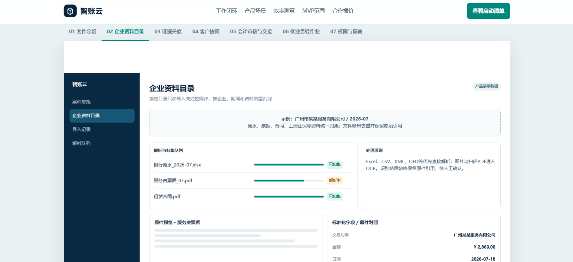 智账云企业财务协同 AI 智能体界面
